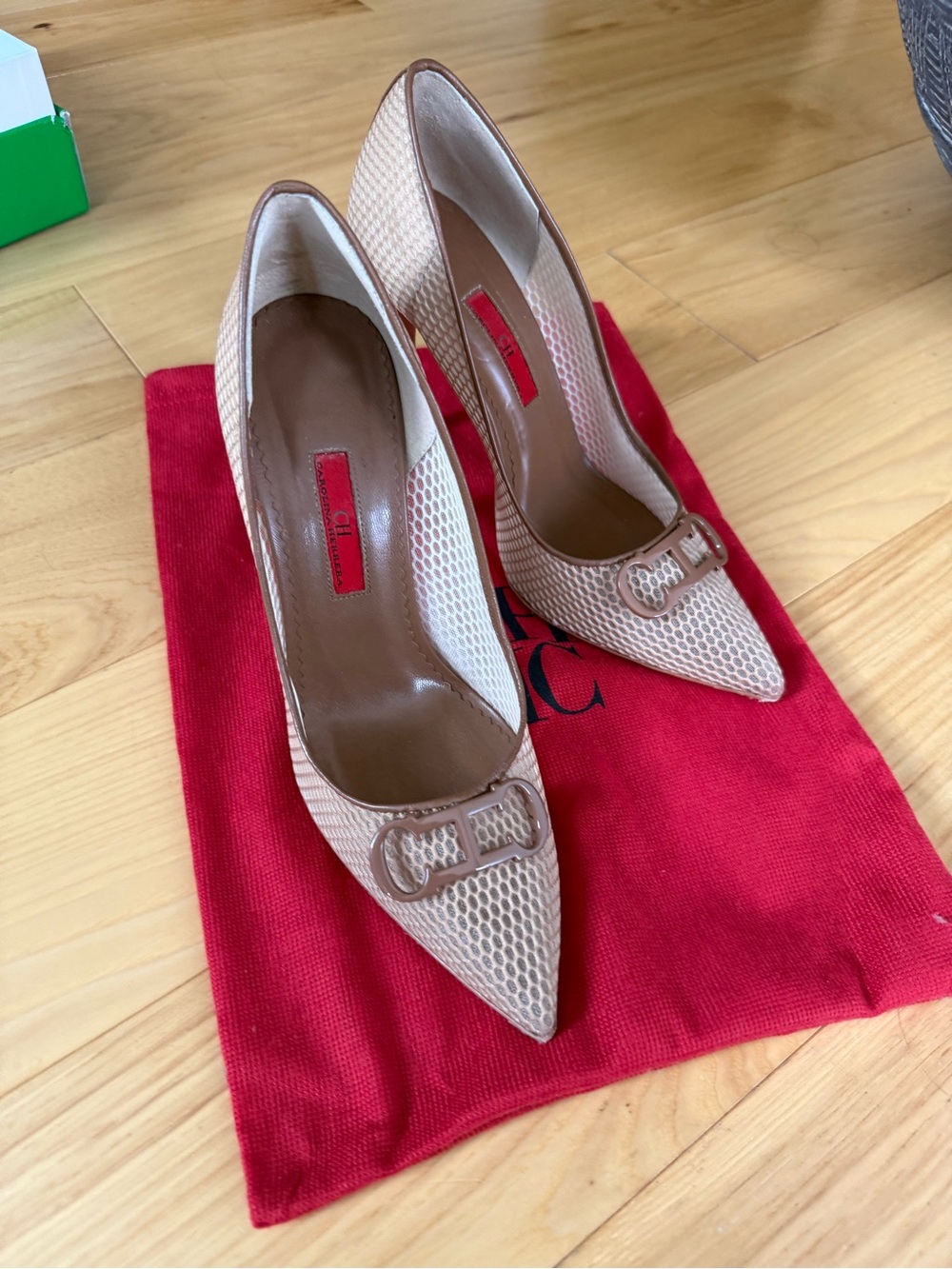 Textured Pointed-Toe High Heels in Taupe - Picture 15 of 16